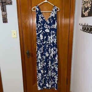 Artisan Ny Floral Maxi Dress in Blue and White